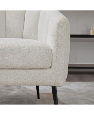 Chenille Barrel Accent Chair - Ivory