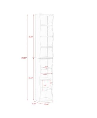 Wavy 8-Layer Adjustable Bookshelf - Narrow & Multifunctional
