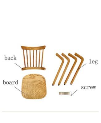 Solid Wood Slat Back Windsor Chair (Set of 2)