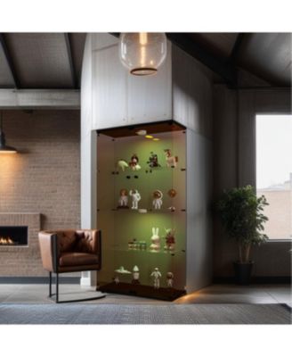 Lighted Glass Cabinet Display with Shelves
