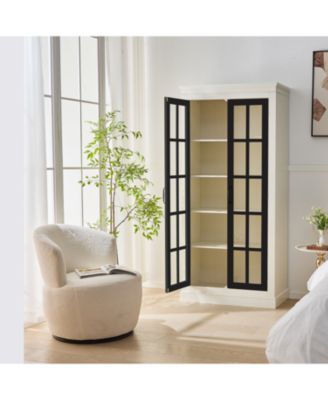 Rustic Glass Door Display Cabinet