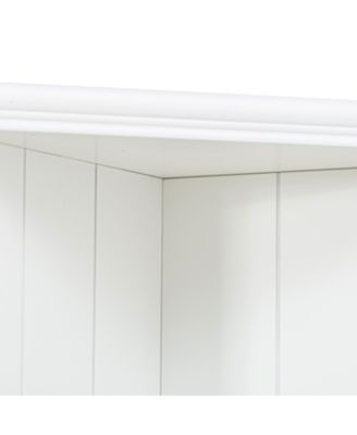 White Retro Wall Display Cabinet with Bookshelves