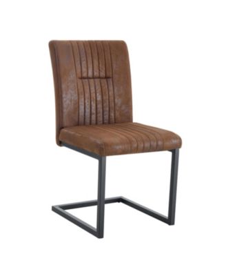 Ergonomic Brown Fabric Dining Chairs (Set of 4)