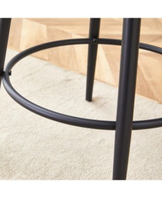 Ergonomic High Leg Bar Chairs - Black Fabric 35.5" - 2 Pack