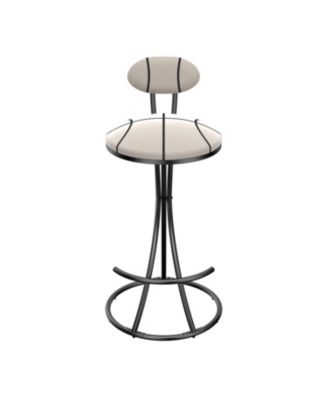  Striped Upholstered Bar Stools - Set of 2