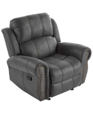 40.75" Wide Suede Manual Glider Standard Recliner, Slate