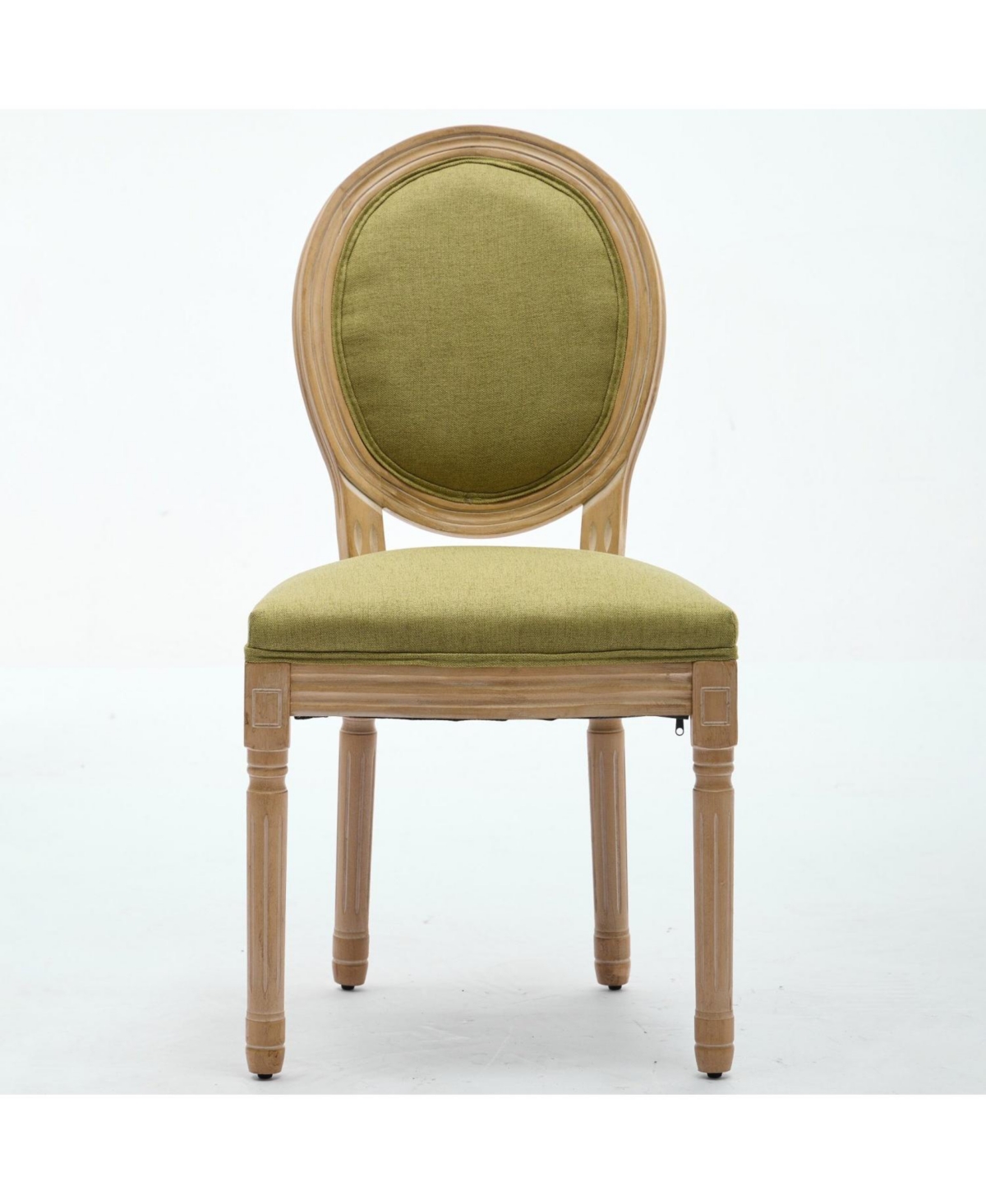 Streamdale Furniture French Style Linen Dining Chairs, Set of 2, Olive Green