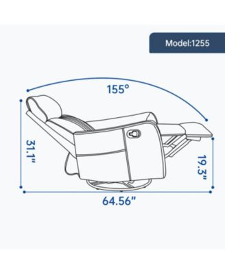 Heat Massage Rocker Swivel Recliner