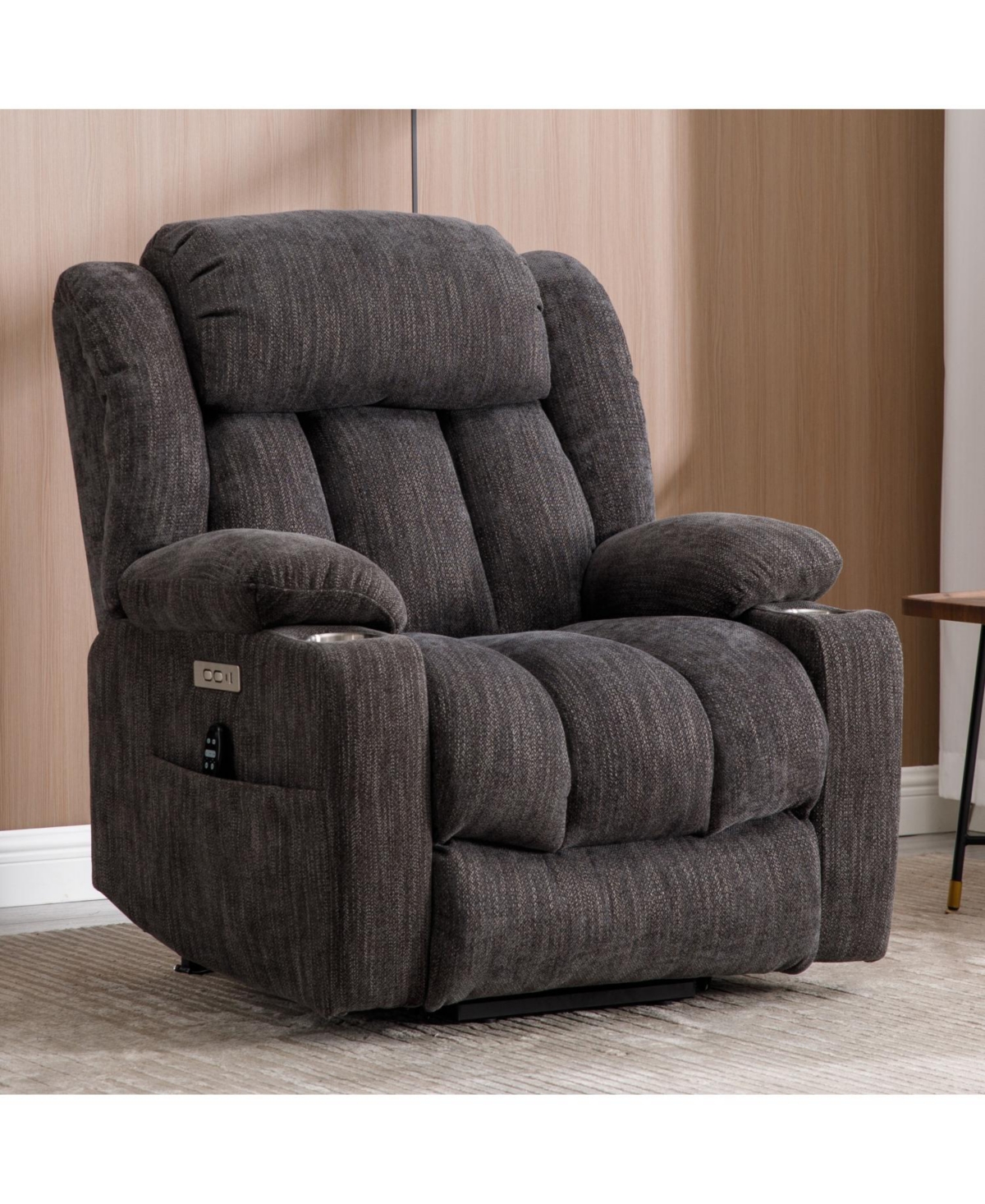 Streamdale Furniture Chenille Power Lift Recliner, 350 Lbs, Massage & Heat