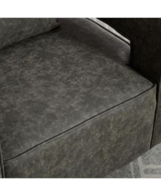 Swivel Accent Barrel Chair with Weathered Base, 29.1"W