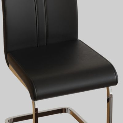 Modern Leather Upholstered Dining Chairs with Metal Legs (Set of 4)