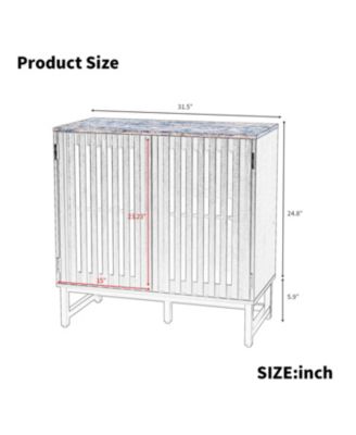 Modern Slatted Grille Cabinet