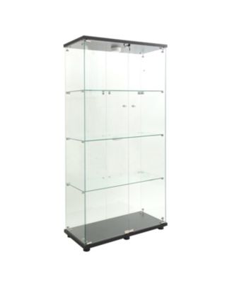 LED Glass Display Cabinet with 4 Shelves, 64.7"x31.7"x14.3")