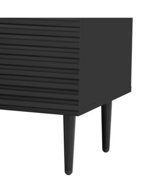 Mira Modern Side Cabinet with Adjustable Shelves, Geometric Design