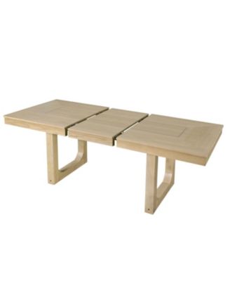 Farmhouse Extendable Dining Set with 6 Upholstered Chairs