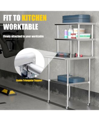 Double Overshelf 2 Tier Stainless Steel 12x36"