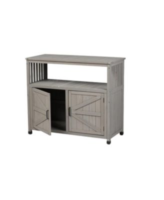 Wooden Patio Bar Table Set with Storage