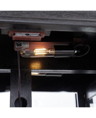 Lighted Glass Curio Cabinet - Black