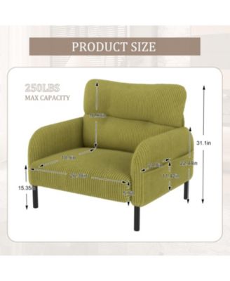 Corduroy Wide Seat Chair - Living/Bedroom
