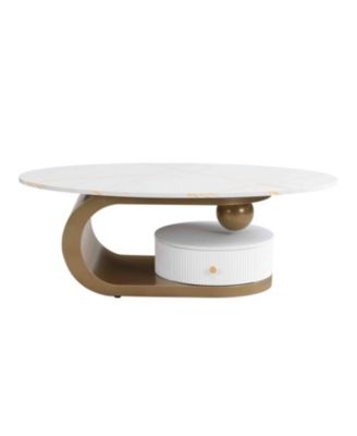 Golden Nesting Coffee Table Set - Oval & Round