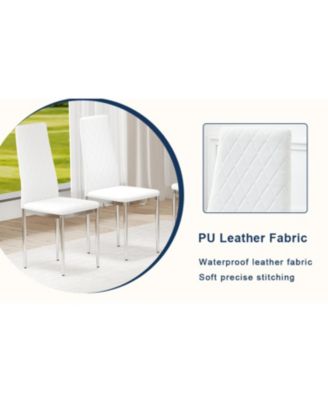 Leather Reception/Conference Chairs - White (8 Sets)