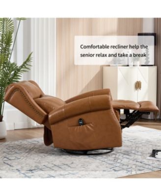 Streamdale Leather Heat Massage Rocker Recliner