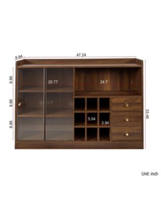  Striped Glass Door Sideboard