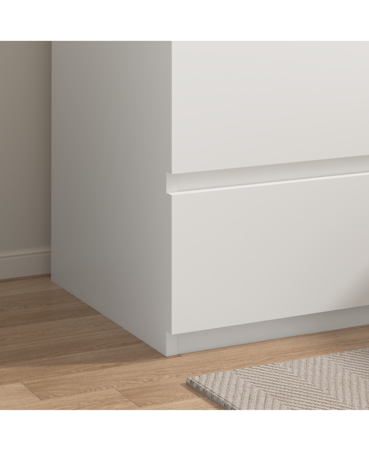 Streamdale Furniture End Table with Usb C Charging, 2 Drawers, Storage Cabinet - White