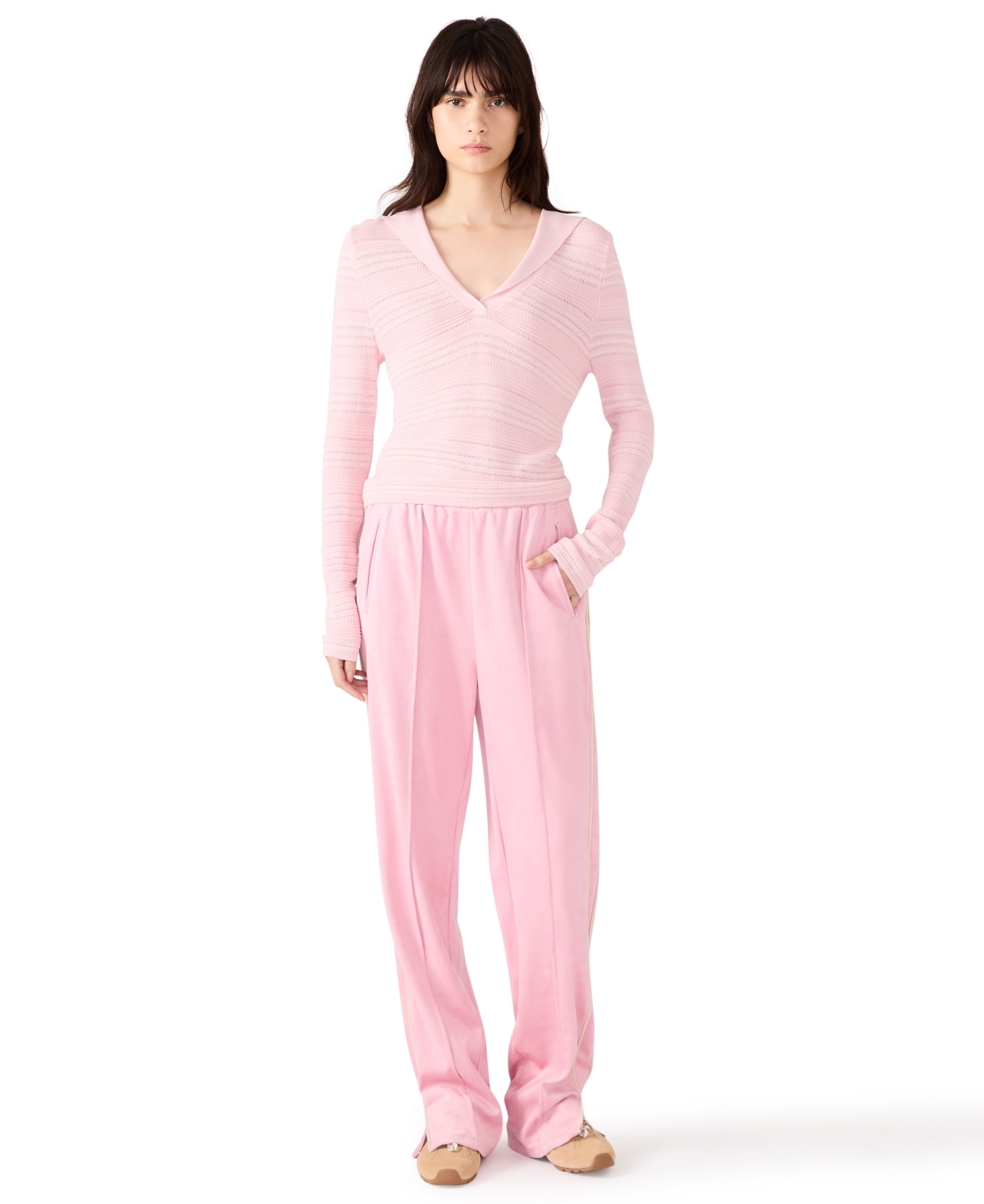 Steve Madden Women's V-neck Stripe Sweater