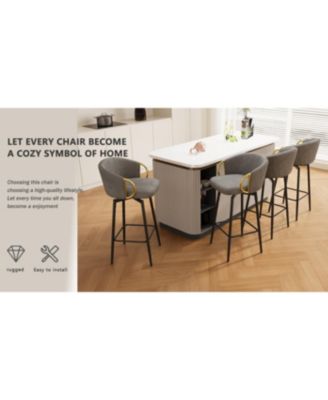 4 Velvet Swivel Bar Chairs Modern, Comfortable, Flexible