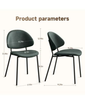 Green PU Leather Dining Chairs - Set of 4