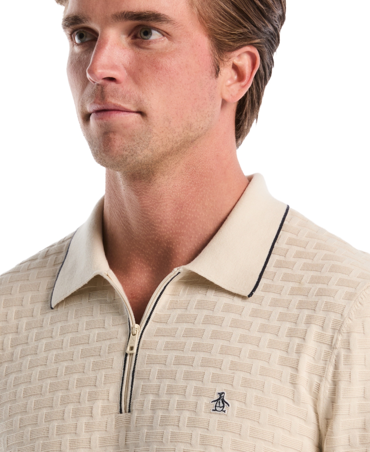 Original Penguin Men's Links Stitch Slim-Fit Polo Sweater