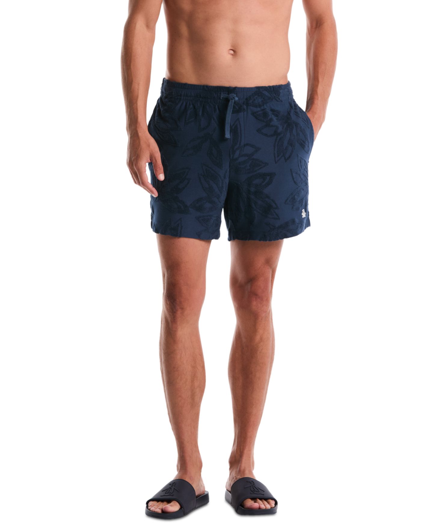 Мужские шорты Original Penguin Floral Patterned Slim-Fit, цвет: Морской — фото 1