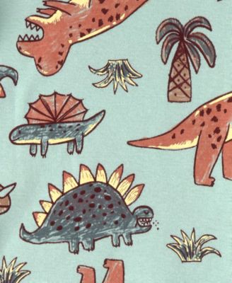 Baby Boys' Dinosaur Crewneck Top and Snug-Fit Pajama, 4-Piece Set