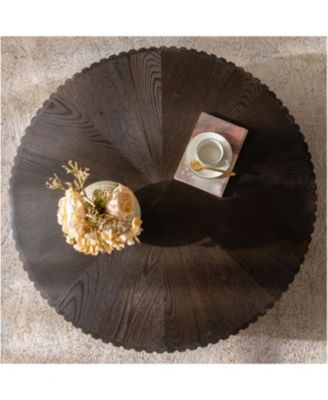 35.4 "Round Retro Coffee Table, Coffee Table Suitable For Coffee and Home Decor