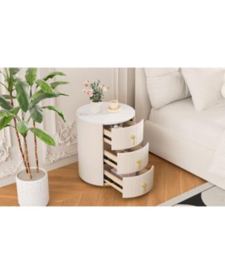 Upholstered 3-Drawer Nightstand