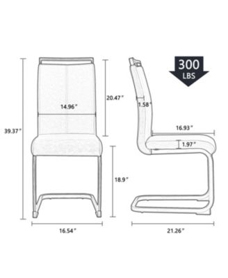 Modern White PU Leather Dining Chairs (Set of 4)