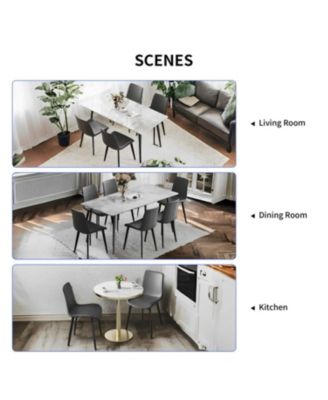 Upholstered Faux Leather Dining Chairs (Set of 4)