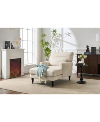 Modern White Chaise Lounge Sofa Recliner