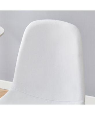 White PU Dining Chairs (Set of 4) - Golden Metal Legs