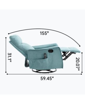 Heat Massage Rocker Recliner Chair, Blue-Green