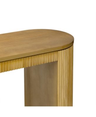 Curved Design Console Table with Unique Vertical Stripe Design, Suitable for Living Room,Study and Entrance