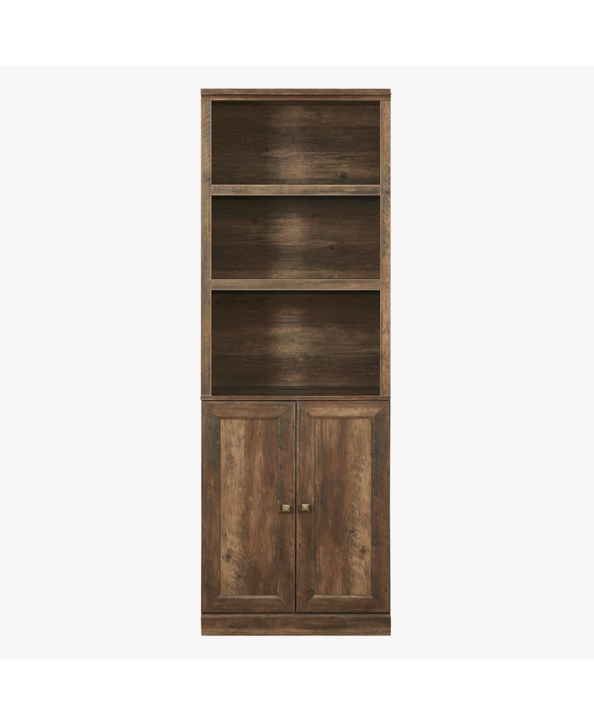 Streamdale Furniture 1 Doors Bookshelf with Usb Port and 3 Open Shelves Bookcase Side Cabinet Storage Shelves