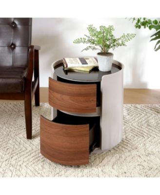 Oval Side Table - Modern Design Smart Storage