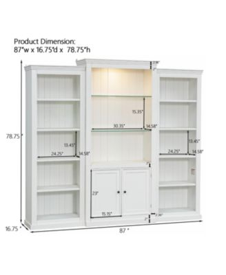 78.75" LED Bookcase Display Cabinet
