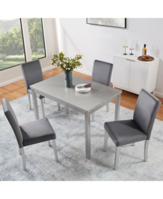 5-Piece Silver Grey Dining Set