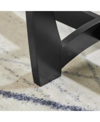 Streamdale 48" Oval Glass Coffee Table - Black Round Center Table