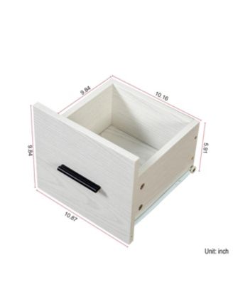 Streamdale White Bookshelf with Pegboard & Drawer, 9 Cubbies