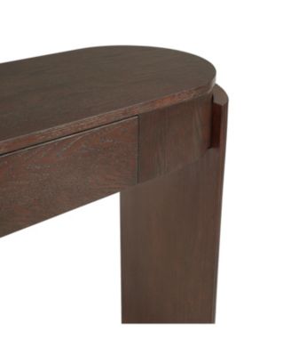 Espresso Entryway Console Table - Fluted Design & 2 Drawers