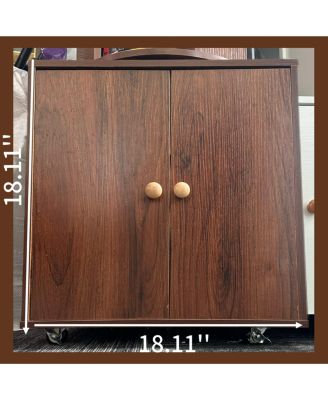 Rotating 5-Tier Corner Bookshelf with Drawer